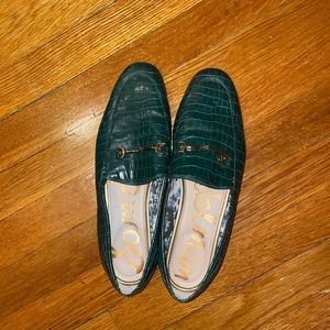 Sam Edelman Green Croc Loraine Loafers